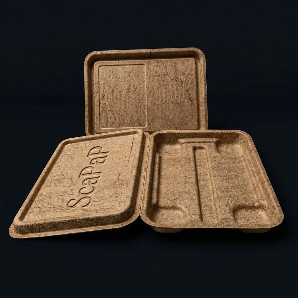 Paper Clamshell Blister ScaPAP Virgin Fibre Brown 100% Paper Plastic-Free — Scafa Thermoforming