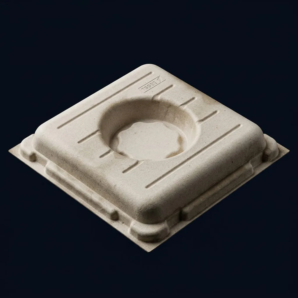Molded Fibre Part Recycled Paper Round Cavity Molded Fiber Recyclable — Scafa Thermoforming